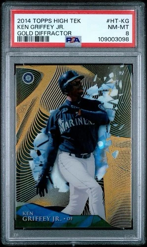 Ken Griffey Jr. 2014 Topps High Tek Gold Refractor Serial Numbered /99 PSA 8 HOF