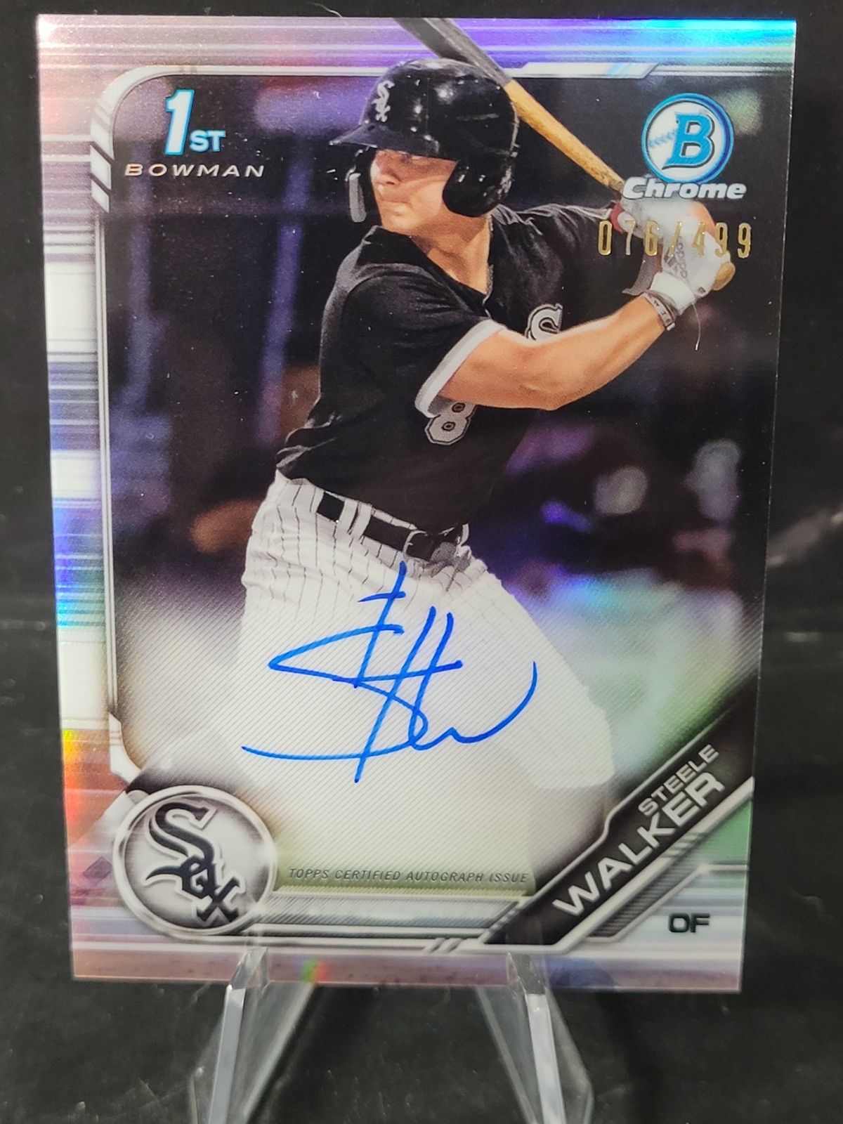 STEELE WALKER 2019 Bowman Chrome RC Auto Refractor /499  Chicago White Sox