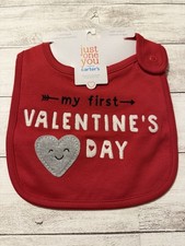 Just One You Carter's My First Valentine's Day Teething Baby Bib