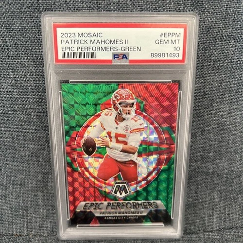 2023 MOSAIC EPIC PERFORMERS MOSAIC GREEN PATRICK MAHOMES PSA 10
