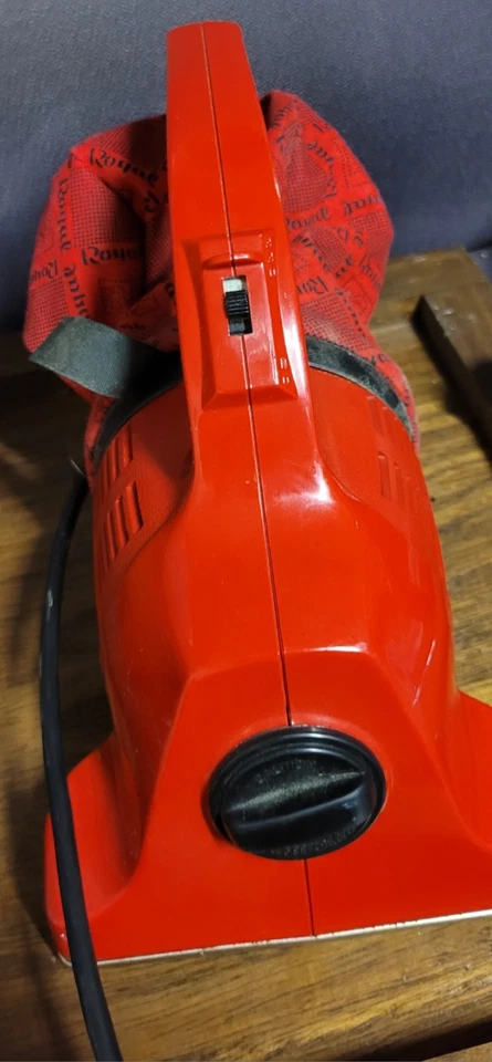 Royal Dirt Devil Hand Vac Model 103 Vintage Red Vacuum w/ Cloth Bag Works Great - Image 3 of 3