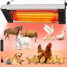 450W Heat Lamp for Chickens Poultry, Adjustable Carbon Fiber Brooder Heater, 9