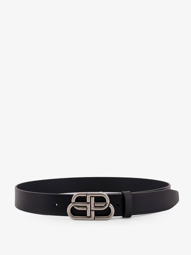 BALENCIAGA Black BB Large Leather Belt New & Authentic