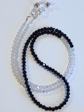 EYEGLASS CHAIN 27" BLACK WHITE CLEAR Beaded Holder Strap Reading Glasses iCandy