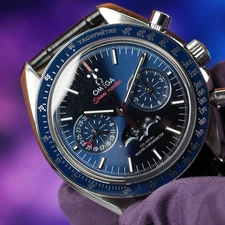 Omega Speedmaster Moonphase 304.33.44.52.03.001 Box & Papers Blue 44mm