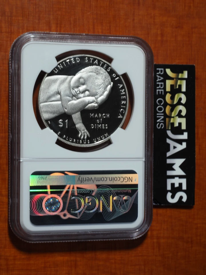 2015 W $1 PROOF SILVER MARCH OF DIMES COMMEMORATIVE DOLLAR NGC PF70 ULTRA CAMEO - Image 2 of 2