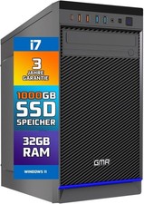 GMR Ultra Desktop PC - Intel i7, Windows 11 Pro, 32GB RAM, 1000GB SSD, USB 3