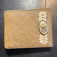 Nocona Mens Western Distressed Leather Bifold Wallet