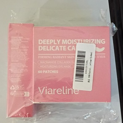 Viareline Pink Moisturizing Firming Eye Mask 60 Patches Collagen Niacinamide
