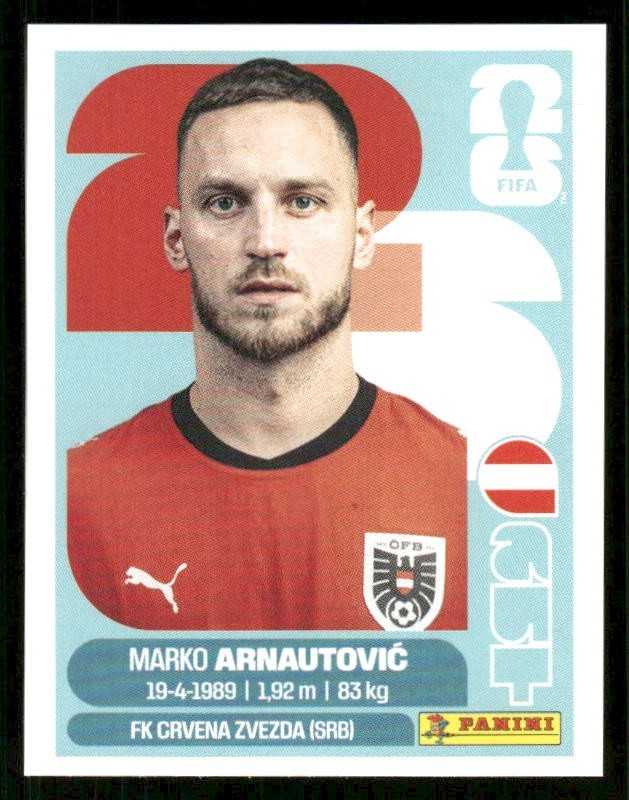 2026 USA Fifa World Cup Panini Sticker MARKO ARNAUTOVIC Austria AUT20
