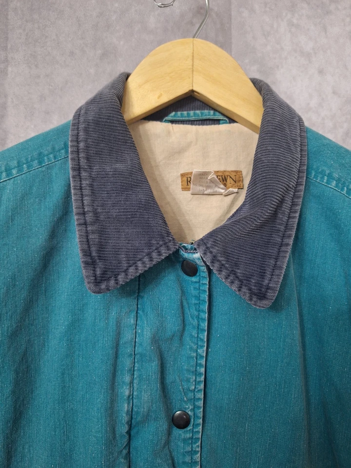 Vintage Ruff Hewn Chore Jacket Barn Coat Mens L Corduroy Collar Workwear Grunge - Image 4 of 4