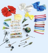 Vintage Girl  s Hair Accessories, Barrettes Lot Of 40