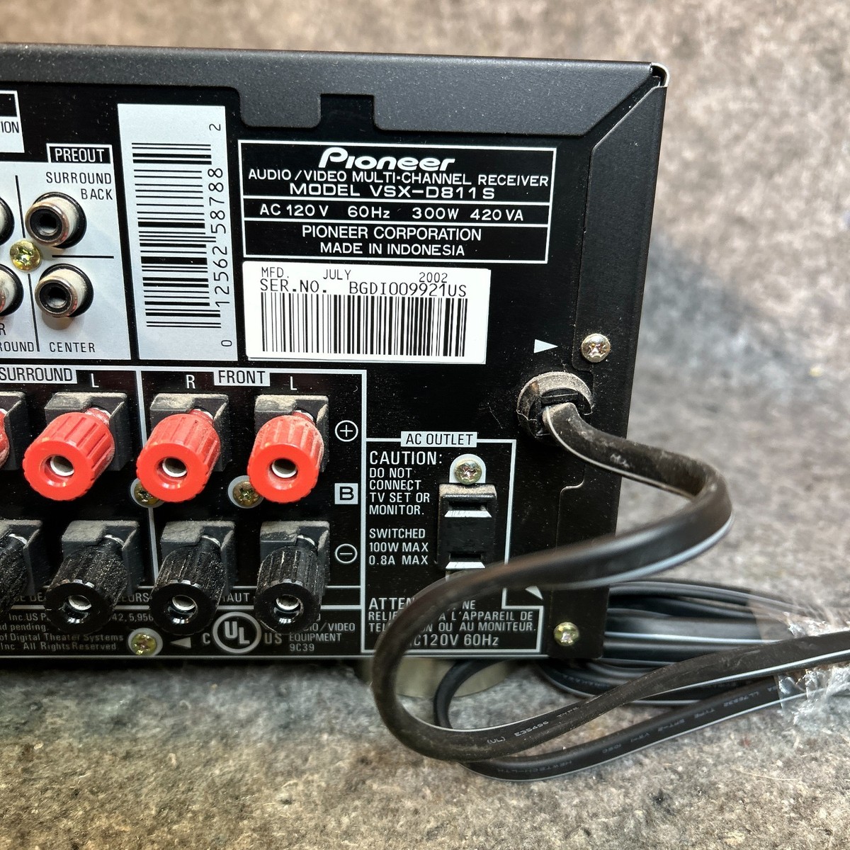 Pioneer VSX-D811S 7.1 Channel 600 Watt Receiver for sale online | eBay