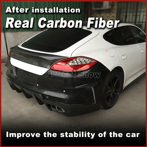 REAL CARBON Rear Lip Trunk Boot Spoiler Wing Fit For Prosche Panamera 2010-2013 - Picture 2 of 10
