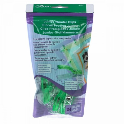 Clover Jumbo Wonder Clips 24ct 3157 Green
