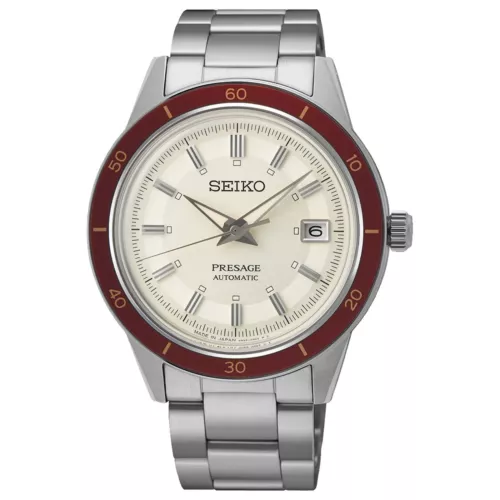 SEIKO Presage Style 60’s Ruby SRPH93J1 Automatic Ivory Dial Men Watch WARRANTY