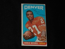CHARLIE MITCHELL 1965 TOPPS SIGNED AUTOGRAPHED CARD #60 DENVER BRONCOS