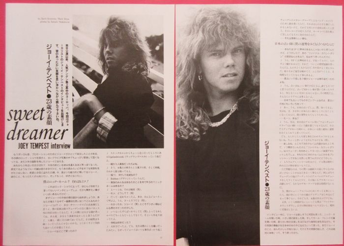 Joey Tempest Europe 1987 Clipping Japan Magazine Rs 1J 4Page