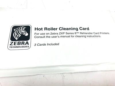 Zebra ZXP Series 8 Hot Roller Cleaning Cards Pack of 3