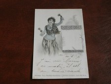 ORIGINAL  E. BOTTARO SIGNED ART NOUVEAU GLAMOUR POSTCARD - LADY, MUSIC.