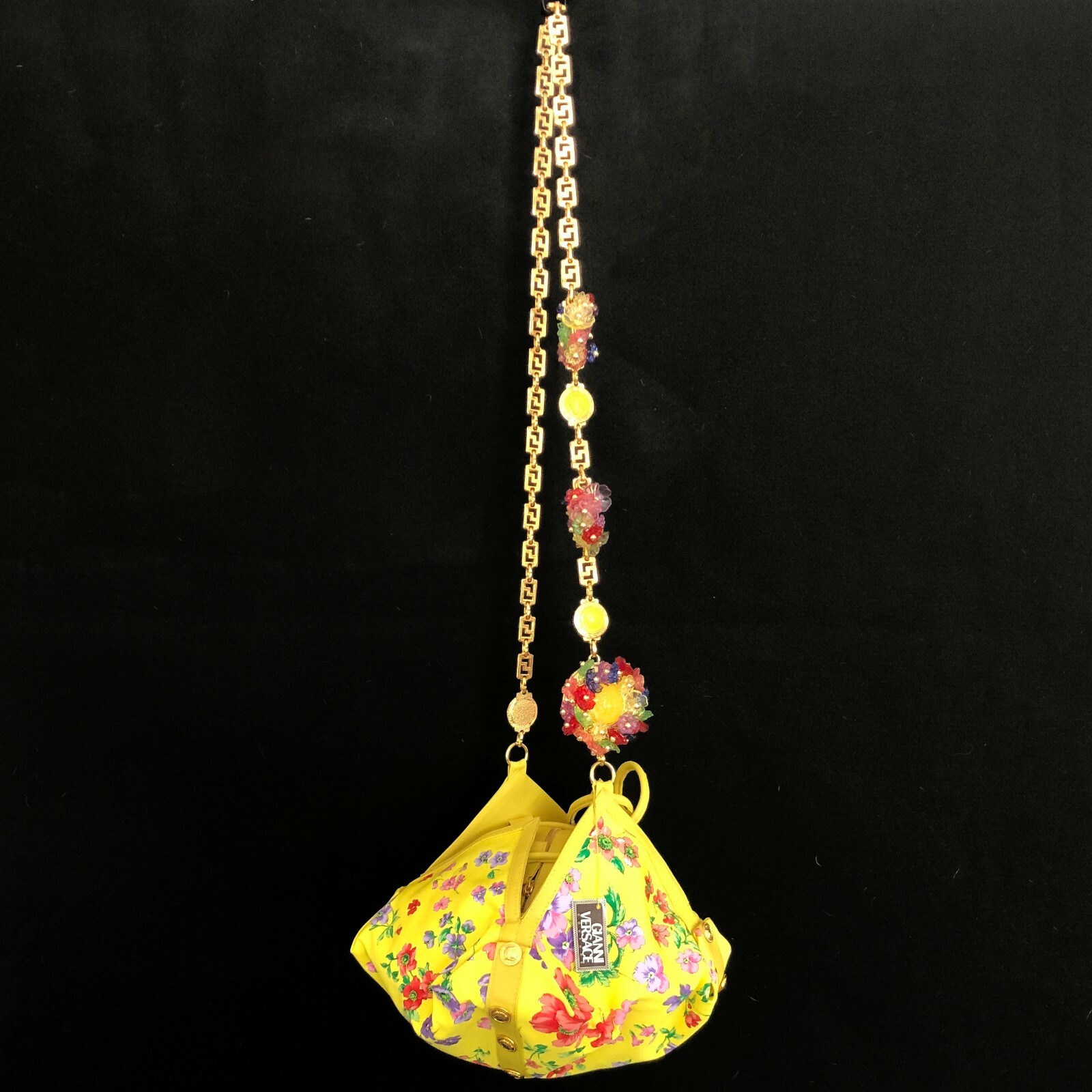 GIANNI VERSACE yellow Crossbody w/ chain from S/S 1993 Miami collection image 5