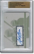 2008 Austin Romine Autograph Rookie Press Plate Auto RC BGS 1/1