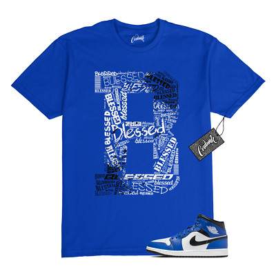 1 Mid Game Royal Blue White Black 2024 T Shirt to Match B BLS