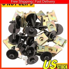 40PCS Metal Car Screw Body Fender Bumper Retainer U Nut Clips Gasket Fastener