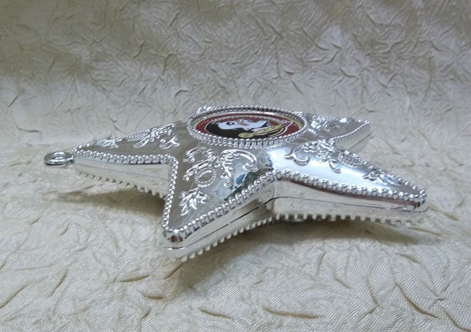 Florida State University Silver Star Christmas Ornament Topperscot
