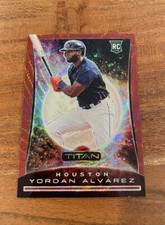 Yordan Alvarez 2020 Panini Chronicles Titan Ruby Red Wave Refractor Rookie /199