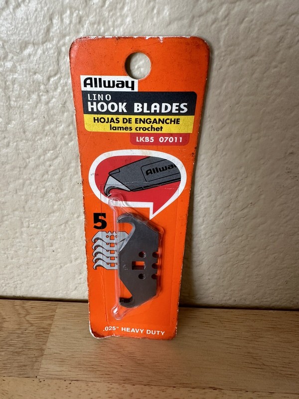 Allway LKB5 07011 Linoleum Hook 3 Notch Blades .025” Pack of 5