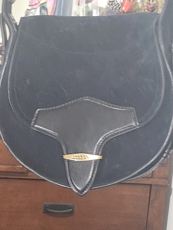 Bandolera/bolso de hombro Isabel Marant Botsy azul marino de gamuza y cuero Foto 2 de 4