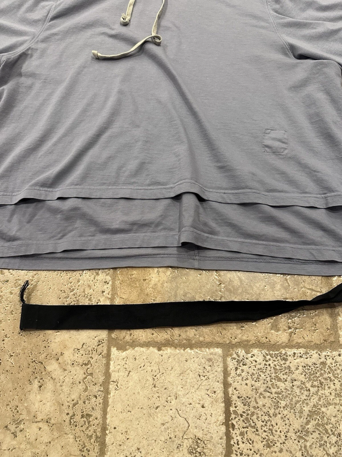 Felpa con cappuccio Rick Owens DRKSHDW Stone Blu Viola a strati Hustler