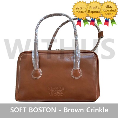 MARGE SHERWOOD SOFT BOSTON - Brown Crinkle Women's Shoulder Bag | eBay