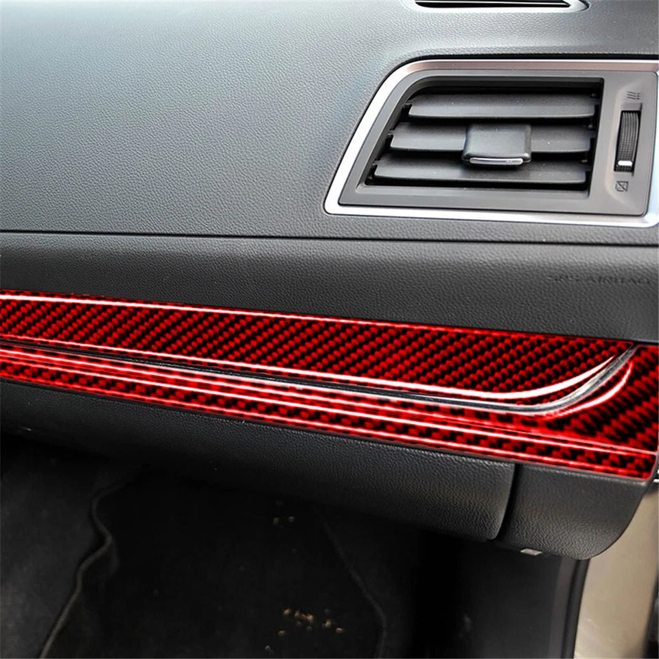 Kit completo interior coche embellecedor rojo fibra de carbono para Subaru Outback 2015-2017 Foto 3 de 4