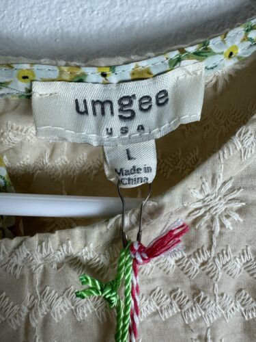 Umgee NEW WITH TAGS Womens Shirt Tunic Size Large Short Sleeve White - Picture 3 of 7