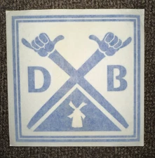 DUTCH Bros STICKER Decal BLUE Hang LOOSE Windmill DB Rare 2014 Coffee OLD Design