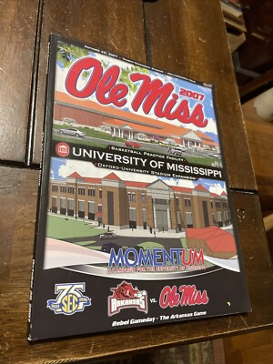 2007 Ole Miss Rebels Arkansas Razorbacks Football Game Program