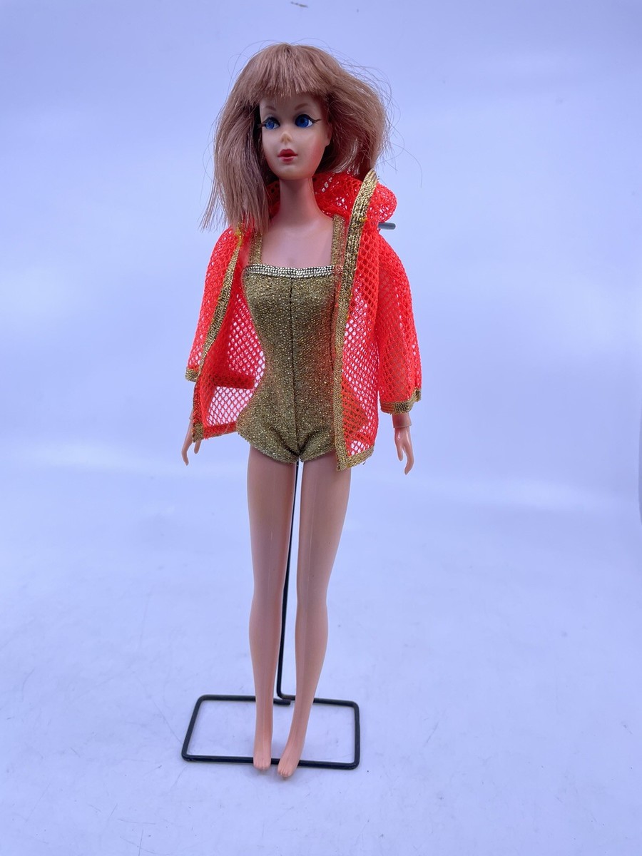 Vintage 1970 Dramatic New Living Barbie Doll Rare Mattel Light Red