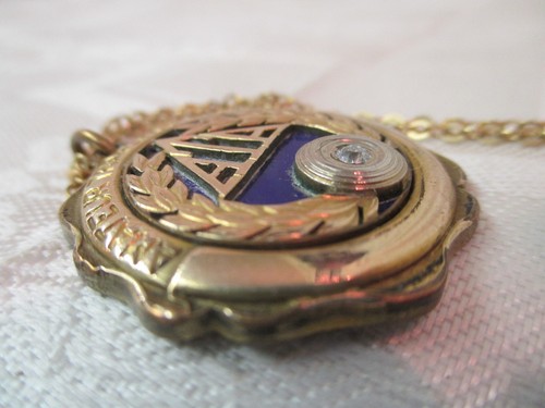 1937 Peacock Chicago gold plated Medal ATA AR Trap McStevenson Rose cut Diamond - Picture 3 of 5