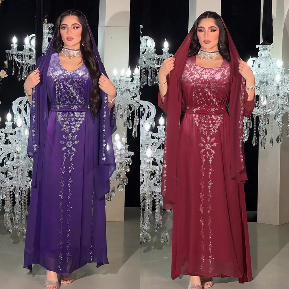 Modest Long Sleeves Sheath Long Formal Party Dress Muslim Abaya Dress, DP4998