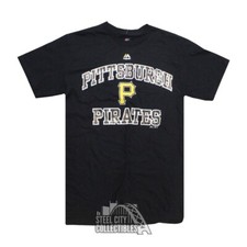 Pittsburgh Pirates Majestic Black Camo Lettering Shirt
