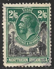 Northern Rhodesia, Scott #12, 2sh6p King George V, Used