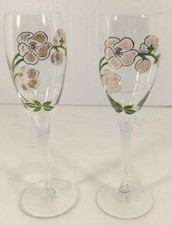 PERRIER JOUET BELLE EPOQUE CHAMPAGNE FLUTES x 2  LARGER FLUTES 21.5 CMS TALL