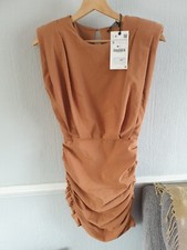 BNWT ZARA  BODYCON RUSHED DRESS SIZE SMALL