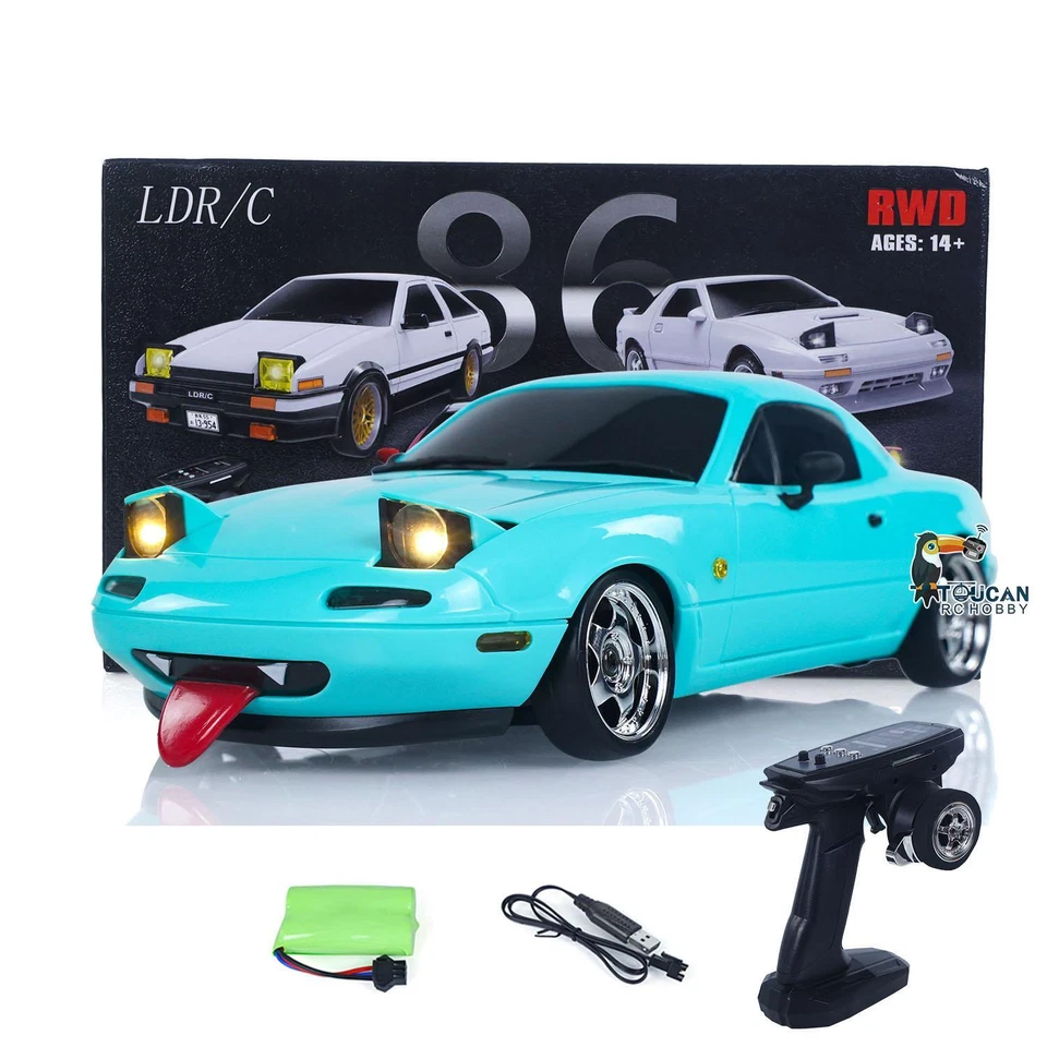 LDRC LD1804 1/18 2.4G 4X2 RC RTR Drift Car Brushed Motor ESC Servo Light System - Image 3 of 4