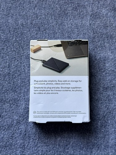 WD Drive 2TB External Portable HDD Plug-and-Play 2.5” - Afbeelding 3 van 3