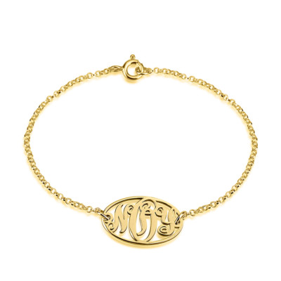 Personalized Dainty 3 Monogram Bracelet, Dainty Letter Bracelet with 3 Initial