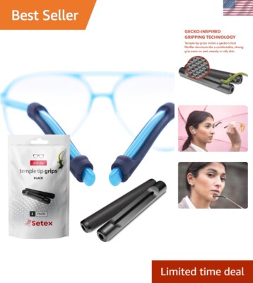 Innovative Microstructured Temple Tips for Glasses   2 Pairs, Non-Sticky Comfort