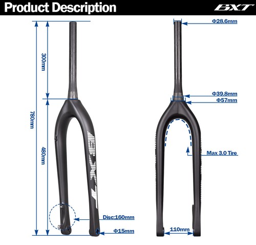 29 horquillas de fibra de carbono bicicleta de montaña por eje 110 15 mm MTB Boost Starr - Imagen 3 de 22